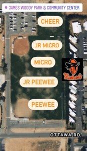 Secondary field map and orientation graphic for practice nights